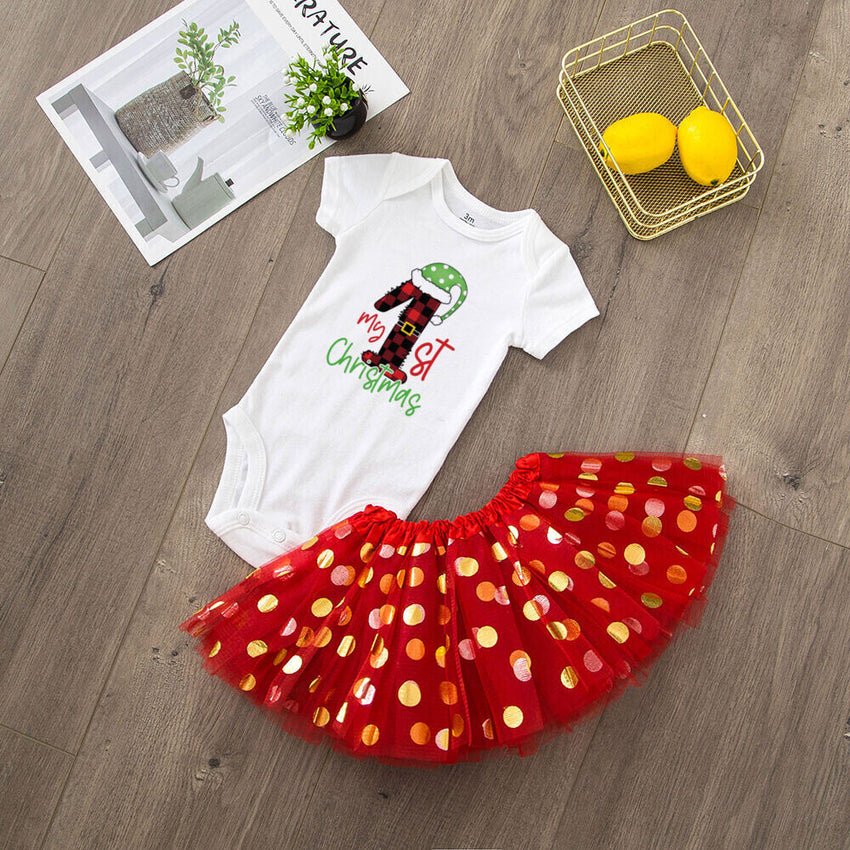 My 1st Christmas Baby Bodysuit Set