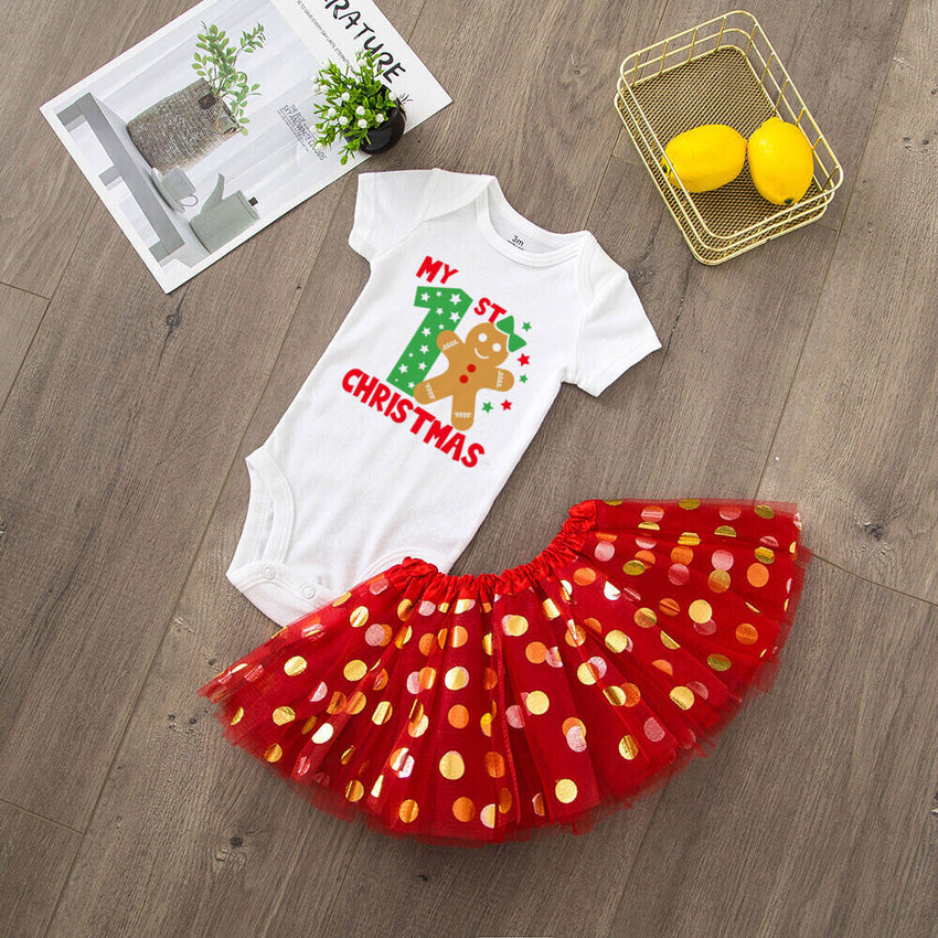 My 1st Christmas Baby Bodysuit Set