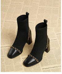 Slip on Square Toe Women's Boots