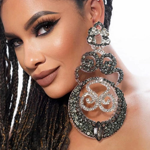 Rhinestone Oversize Earrings