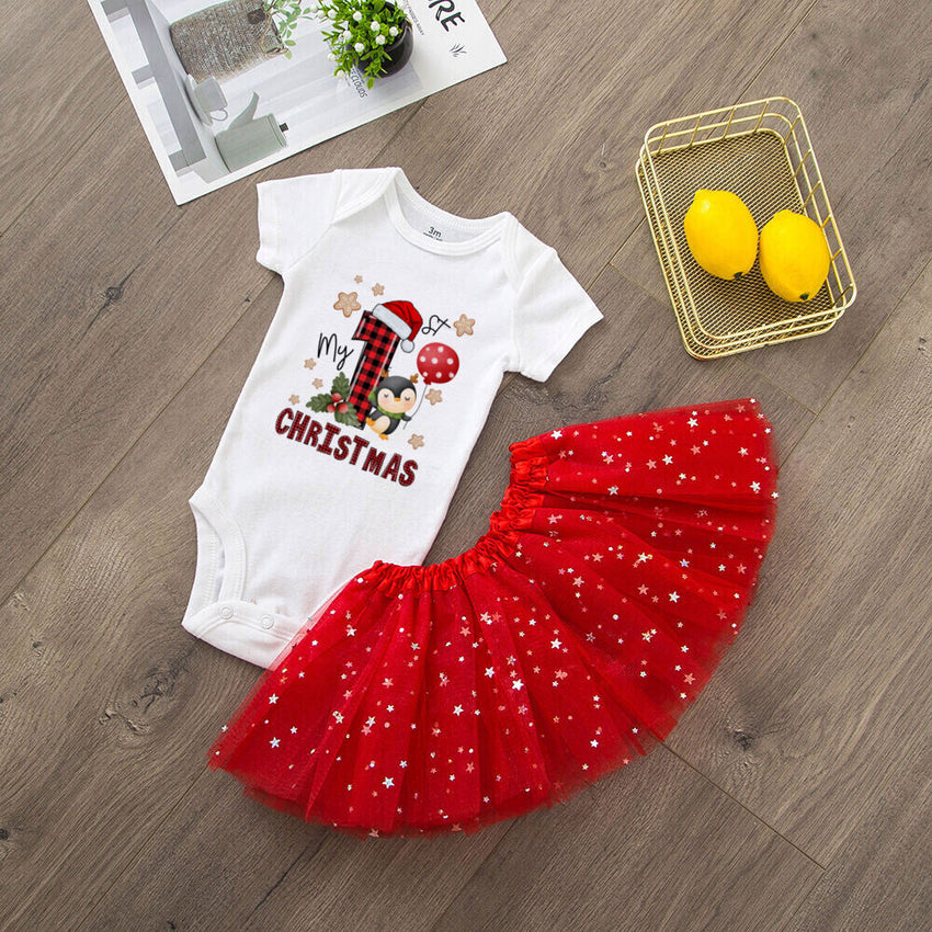 My 1st Christmas Baby Bodysuit Set