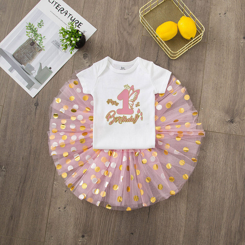 My 1st Birthday Baby Girl Birthday Dress Set