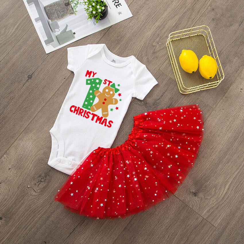 My 1st Christmas Baby Bodysuit Set