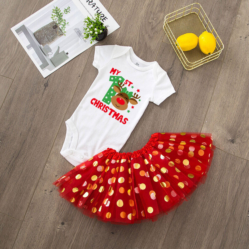 My 1st Christmas Baby Bodysuit Set