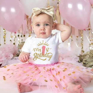 My 1st Birthday Baby Girl Birthday Dress Set