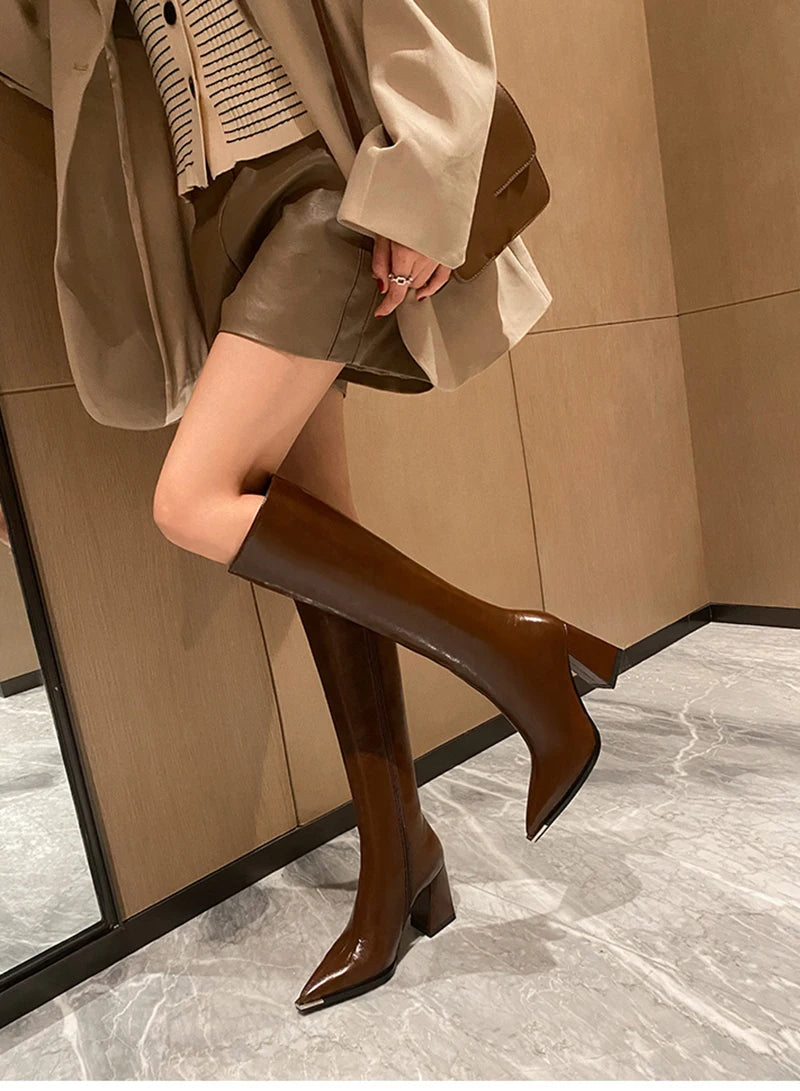 Pointed Toe Women High Boots