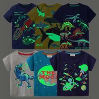 Children Luminous Dinosaurs Shark Cartoon T-shirt