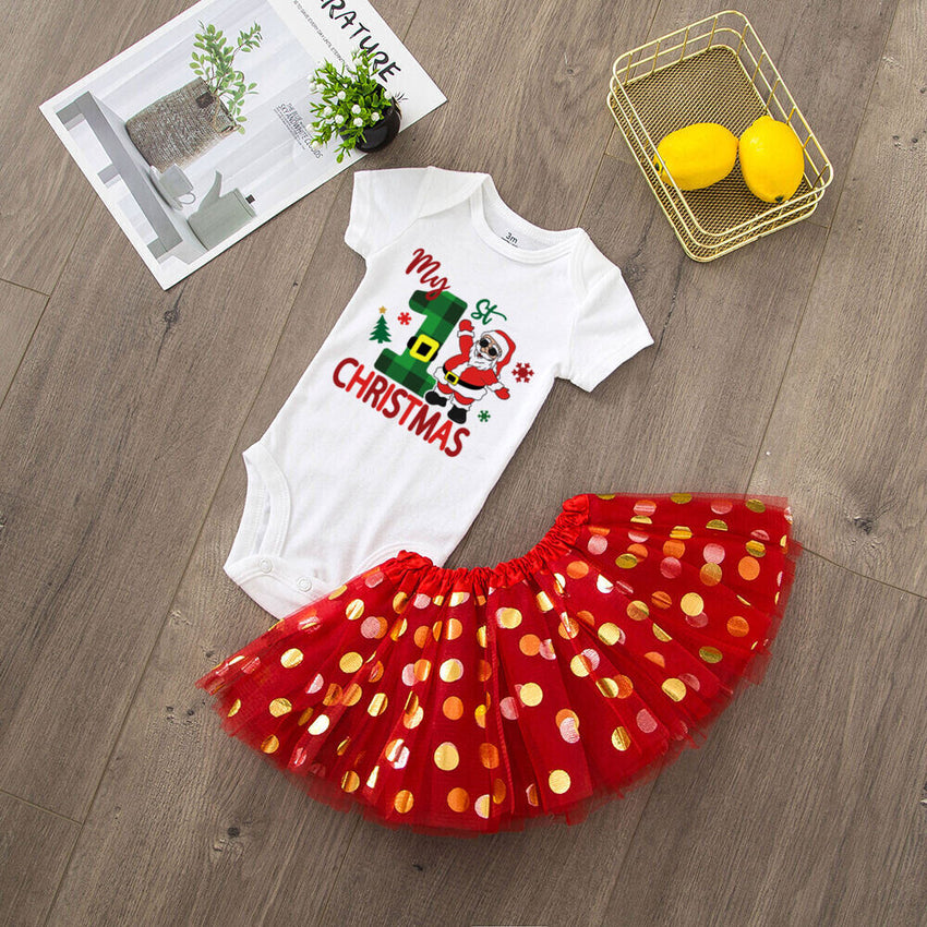 My 1st Christmas Baby Bodysuit Set