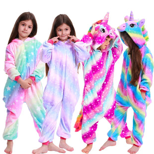 Children Animal Jumpsuit Boys Girls Pajamas Anime Cosplay Costumes