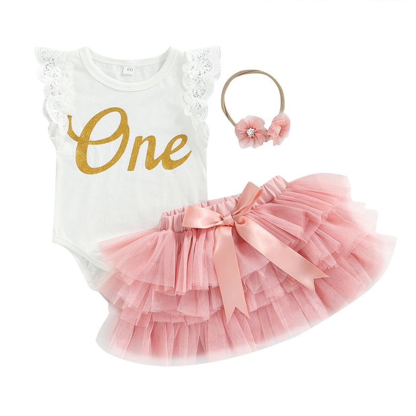 1st Birthday Baby Girl Clothes Set