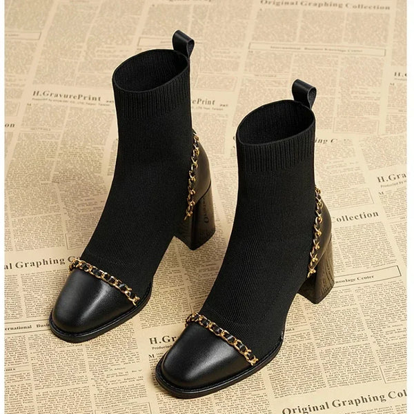 Slip on Square Toe Women's Boots