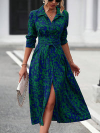 Elegant Printed V-Neck Dress
